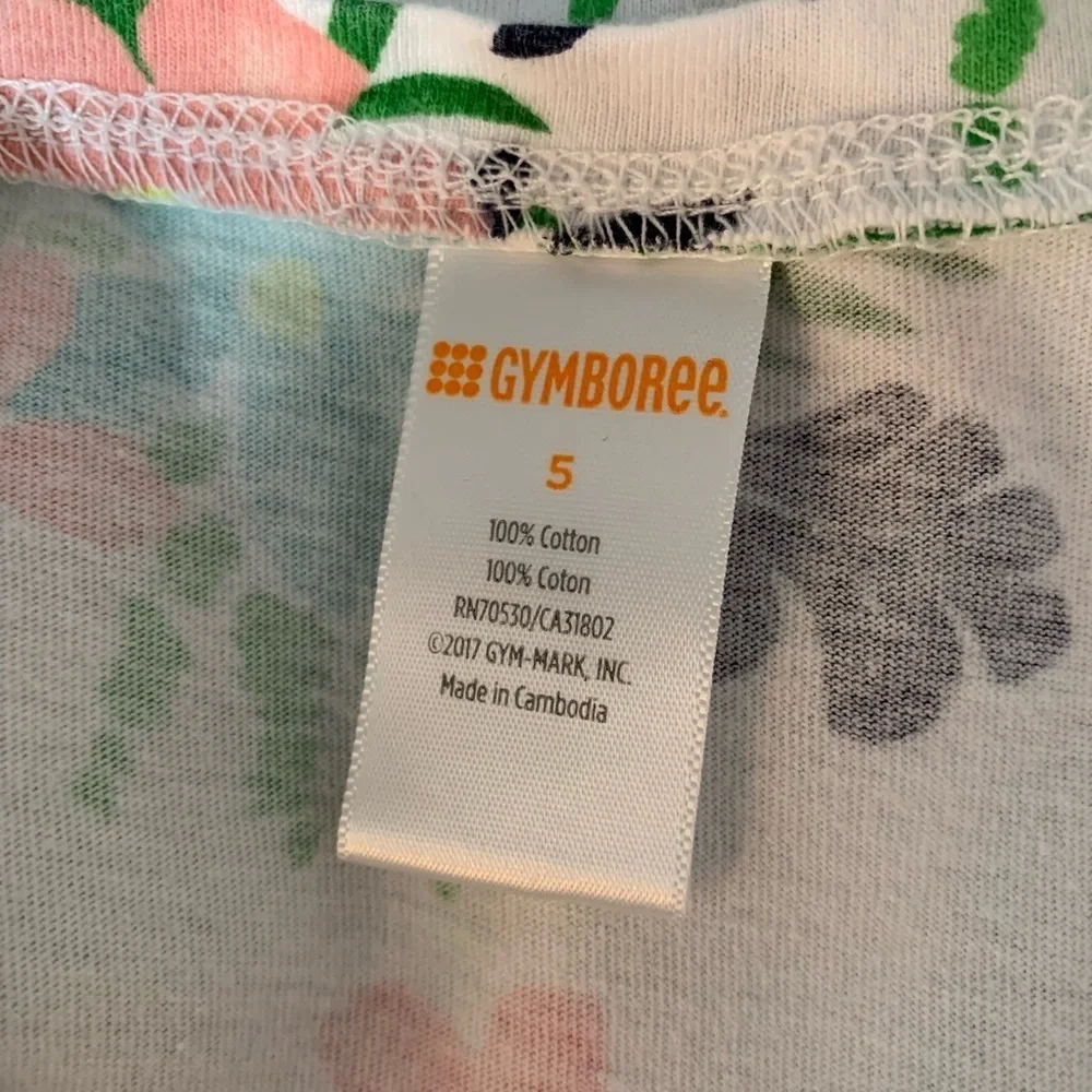 Girls Gymboree Green Floral Print Swing Top